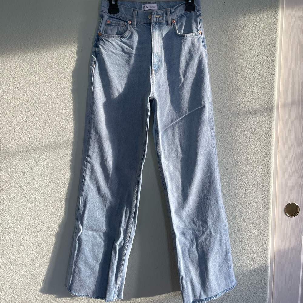 Light wash zara full length jeans
